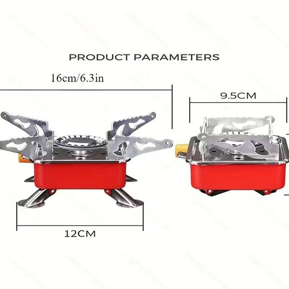 Camping Cooking Set - Gas Stove, 2 Pots, Big 18.6 oz Mug, Foldable Silverware US - Picture 2 of 12